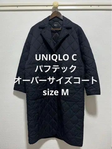 새상품급 UNIQLO C 유니클로 퍼프 테크 오버사이즈 코트 블랙 M