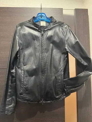 블랙 가죽 싱글 라이더 자켓