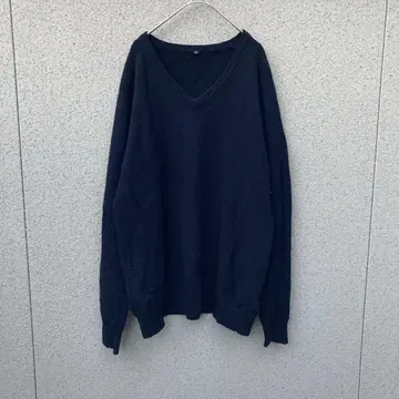 2890 [ 무인양품 ] XL V넥 니트 긴팔 알파카 울 혼방 심플