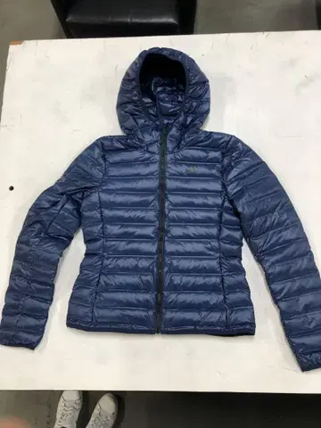 adidas 후드 부착 다운 자켓 네이비