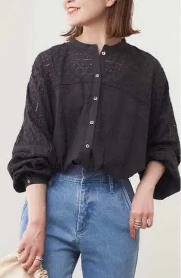 Spick & Span 프로이더 레이스 돌먼 블라우스