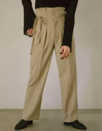 eaphi belt ribbon high waist pants