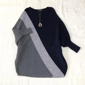 Tiaclasse 돌먼 슬리브 니트 튜닉 루즈핏 성숙한 M