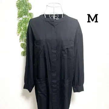 로페피크닉 M 긴팔 셔츠 롱 원피스 블랙 레이온 혼방