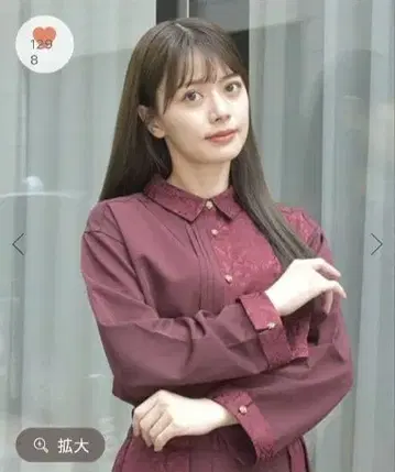 엑시즈팜 자카드 셔츠 레드 빨간색