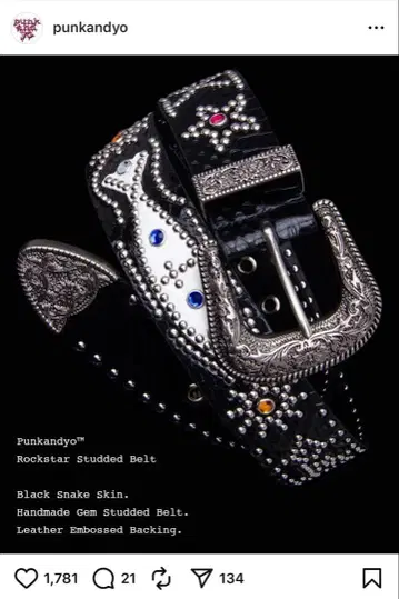 Punkandyo Rockstar Studded Belt
