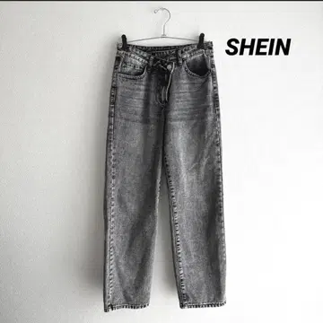 SHEIN [ 완판템 ] 블리치 워시 스트레이트 레그 청바지 M