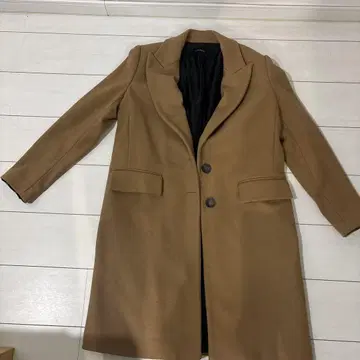 ZARA BASIC 베이지 체스터 코트 M