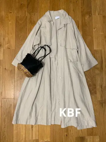 KBF 면린넨 볼륨 코트 린넨 코트 트렌치 코트