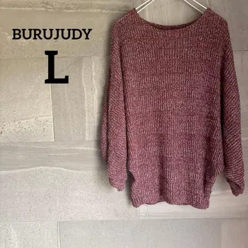 BURUJUDY [ L ] 버건디 긴팔 코튼 니트 돌먼