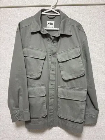 ZARA 데님 자켓 라이트 그린