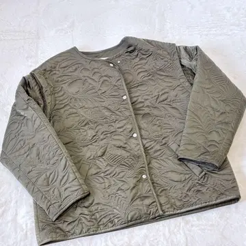 Ameri 2WAY LEAF PATTERN QUILTING COAT
