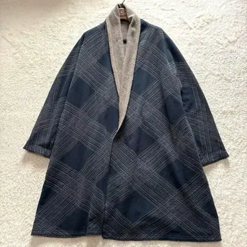 바바구리 Babaghuri 인디고 염색 가운 코트 요건 레일