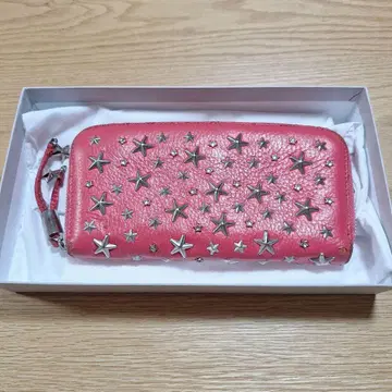 JIMMY CHOO 핑크 별 모양 스터드 장지갑