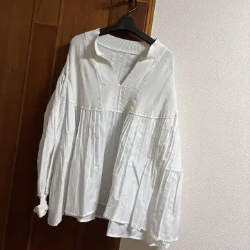 플리츠 셔츠 블라우스 화이트