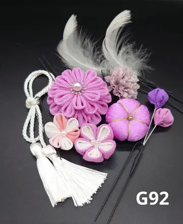 쓰마미자이쿠 머리 장식 성인식 졸업식 시치고산 결혼식 라이트 퍼플 G92