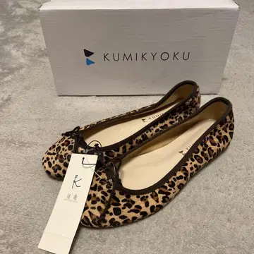 KUMIKYOKU 레오파드 무늬 플랫슈즈 M 사이즈