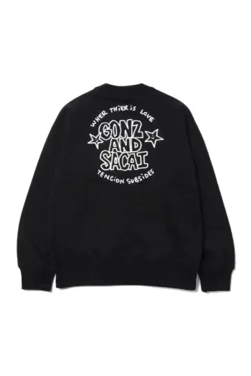GONZ AND SACAI 블랙 맨투맨
