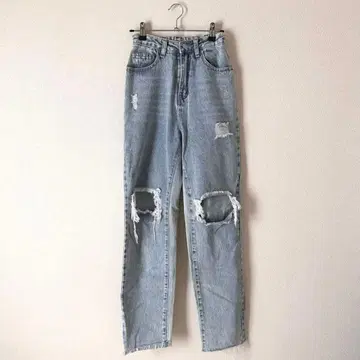 SHEIN [ 완판템 ] 지퍼 플라이 데미지 보이프렌드 청바지 M