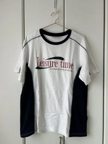 Leisure time 반팔T셔츠 화이트/네이비