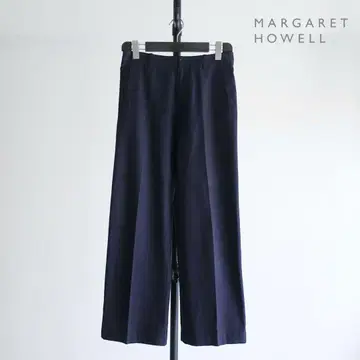 Margaret Howell 사이드 조절 와이드 트라우저 네이비