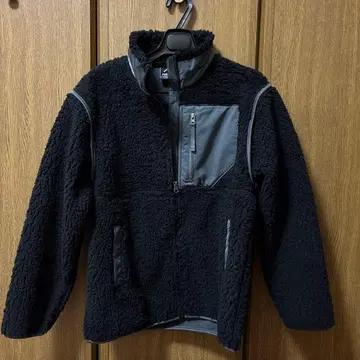 블랙 플리스 하프 지퍼 자켓
