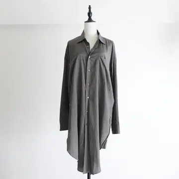 Lisiere 라빠르망 새틴 오버 사이즈 셔츠 원피스 올리브