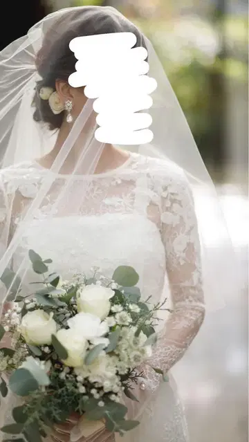 아이보리 레이스 웨딩 베일