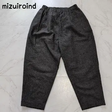 mizuiroind 헤링본 캐주얼 팬츠 울 테이퍼드 팬츠