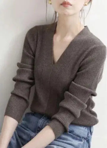 IENA 3x3 리브 V넥 풀오버