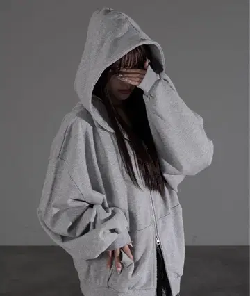 apres jour mignon 스노우 파우더 가공 후드티