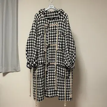 SUGARHILL HOUNDTOOTH CORDED DUFFLE COAT