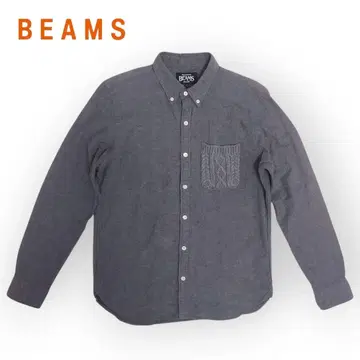 BEAMS 빔즈 니트 포켓 미니 버튼 다운 셔츠 M