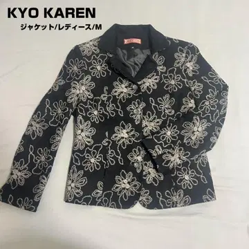 KYO KAREN 꽃무늬 자수 자켓 블루종 여성용