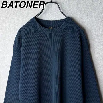BATONER 코튼 리브 니트 스웨터 바토너