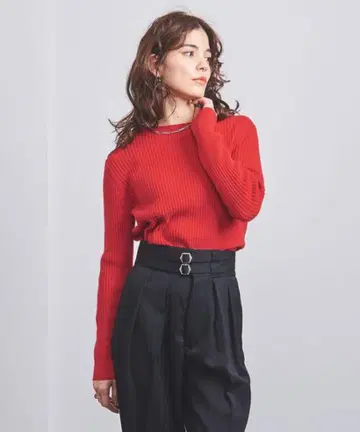 유나이티드 애로우즈 캐시미어 리브 니트 크루넥 니트
