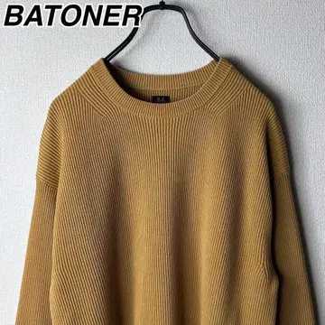 바토너 니트 스웨터 리브 코튼 BATONER