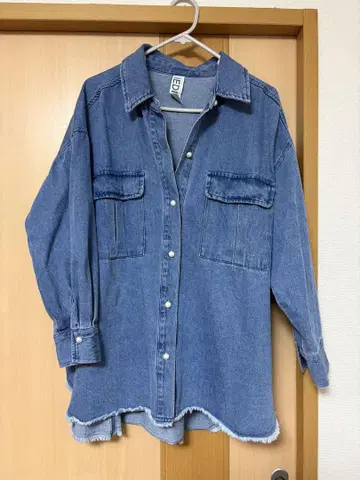 EDIT 데님 자켓 프린지 밑단