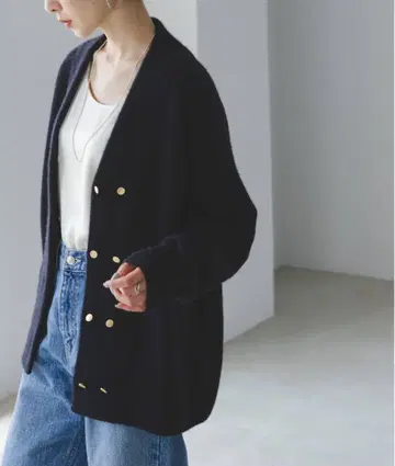 NOBLE YAK/야크 더블 버튼 니트 가디건