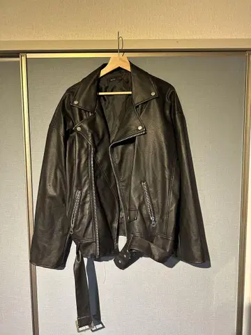 가죽 더블 라이더 자켓 블랙