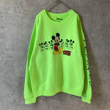 Disney 미키 빈티지 맨투맨 트레이닝복 라인 로고 M 사이즈