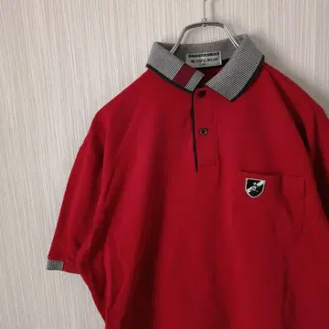Munsing wear 피케 셔츠 반팔 빨간색