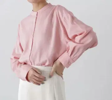 N. Natural Beauty Basic 밴드 카라 셔츠 핑크