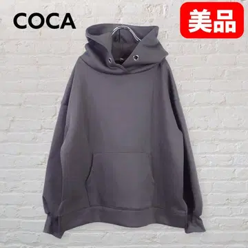 [ 새상품급 ] coca 탄력 후드 맨투맨 M 사이즈 그레이 사이드 슬릿