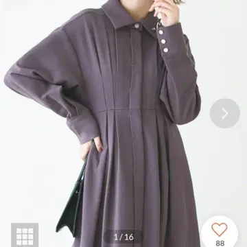 허리 턱 롱 셔츠 원피스
