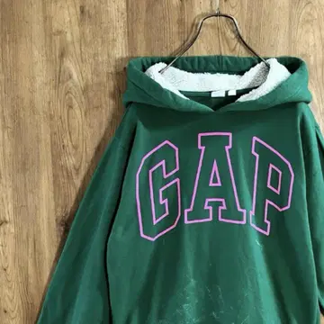 GAP 갭 후드티 풀오버 빅 로고 그린 S I29