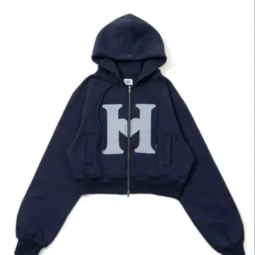 HTH 지퍼 후드티 네이비