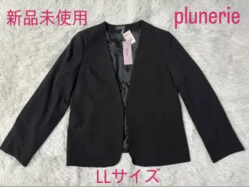[ 새상품 ] Plumerie 블랙 노카라 자켓 빅 사이즈 LL