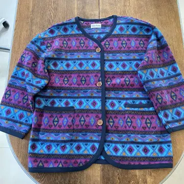 brackets 가디건 플리스 레트로 올 패턴 M~L 빈티지