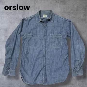 오어슬로우 샴브레이 셔츠 블루 데님 트리플 스티치 바닥 고양이 눈